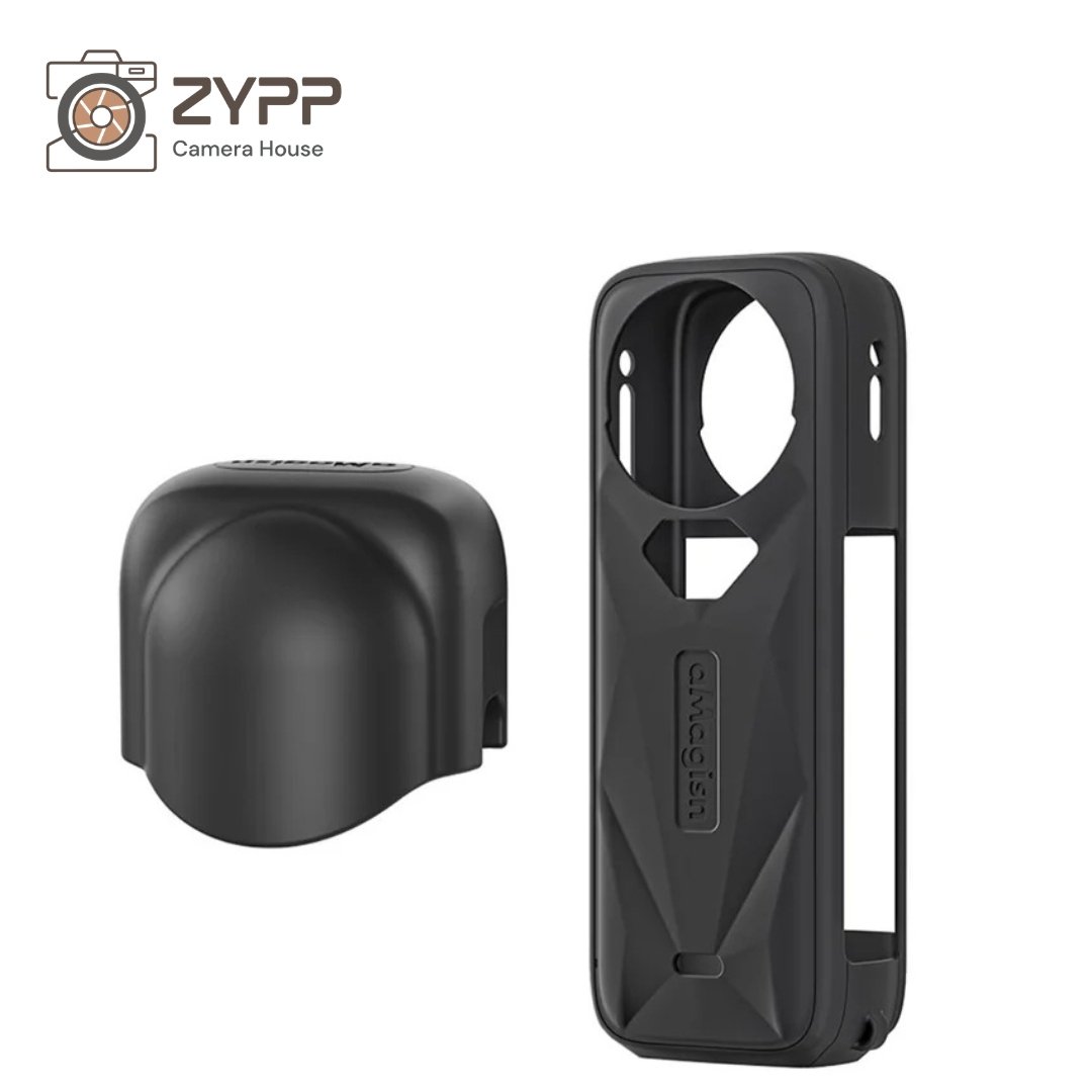 aMagisn Insta360 X5 Silicon Lens Cap + Silicon Case (Black)