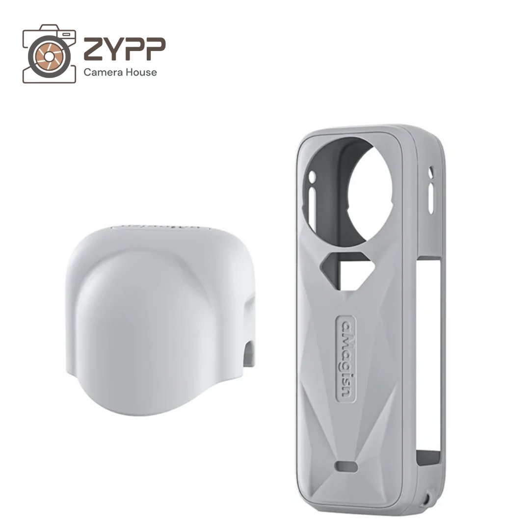 aMagisn Insta360 X5 Silicon Lens Cap + Silicon Case (Grey)