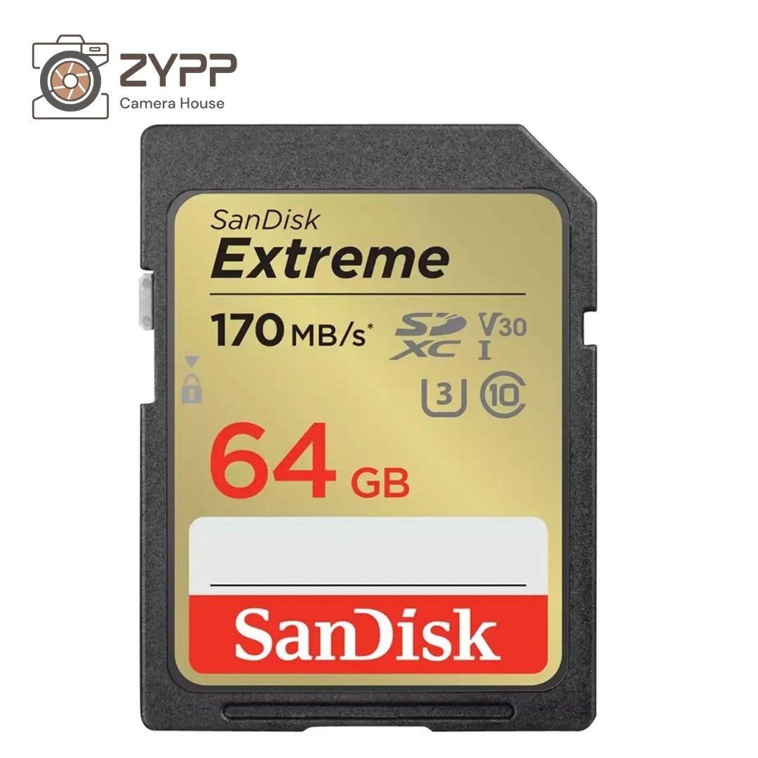 SanDisk 64GB 170MB/s Extreme SDXC V30 UHS-I Memory Card
